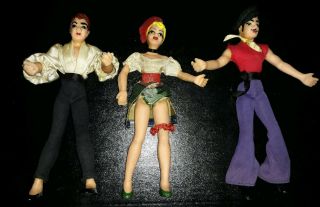 3 Flagg Dancer Dolls - Flexible Vinyl - 1950s