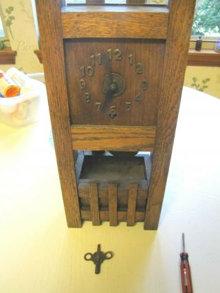 Antique Mission Style Wooden Shelf Clock