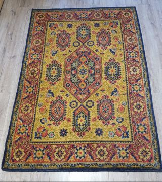 Vintage Woolen Oriental Pattern Carpet Rug 195 135 Cm