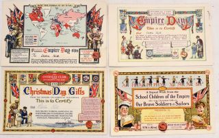Set Of 4 Antique 1915 - 1916 Wwi Overseas Club Certificates Exc - S92