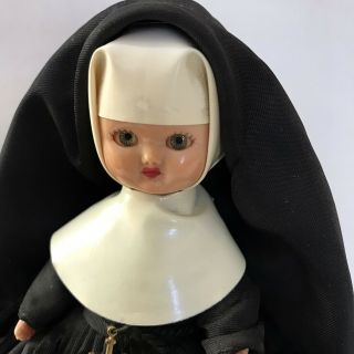 Vintage Nancy Ann Storybook Nun Doll 5 - 1/2 Inches Hard Plastic With Sleep Eyes 3