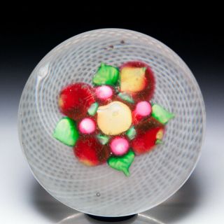 Antique England Glass Company Bouquet Of Fruit Glass Paperweight