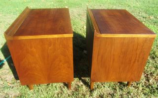 GORGEOUS PAIR MID CENTURY MODERN WALNUT NIGHTSTANDS END TABLE 50S 60S 9
