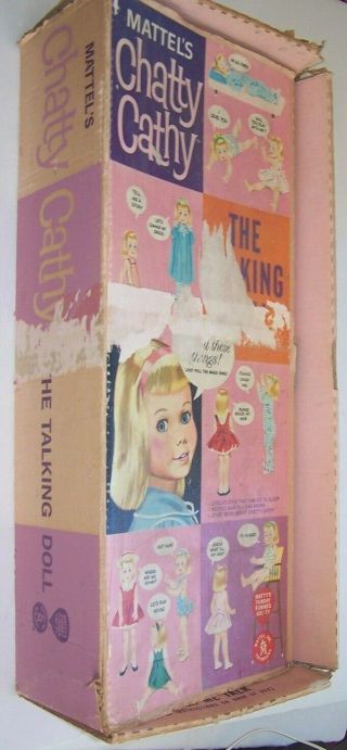 Vintage Chatty Cathy Doll & Box Mattel Non Talking Collectible 1960 