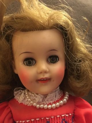 VINTAGE SHIRLEY TEMPLE DOLL BY IDEAL VINYL ST - 15 OPEN CLOSE EYES TEETH PIN 2