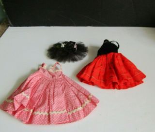 Vintage Vogue Jill Doll Outfit Ballerina Tutu,  Pink Polka Dot Dress.  Red Dress