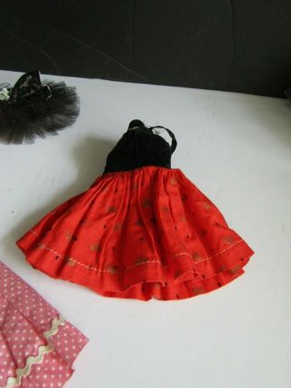 Vintage Vogue Jill Doll Outfit Ballerina Tutu,  Pink Polka Dot Dress.  Red Dress 3