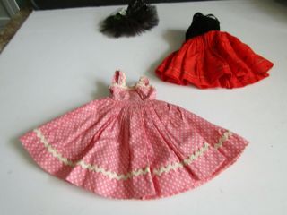 Vintage Vogue Jill Doll Outfit Ballerina Tutu,  Pink Polka Dot Dress.  Red Dress 4