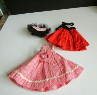 Vintage Vogue Jill Doll Outfit Ballerina Tutu,  Pink Polka Dot Dress.  Red Dress 5
