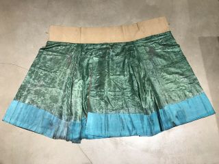 Antique Chinese Hand Embroidered Skirt Apron Panel Damask Silk Forbidden Stitch 10