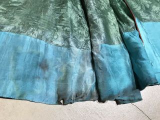 Antique Chinese Hand Embroidered Skirt Apron Panel Damask Silk Forbidden Stitch 11