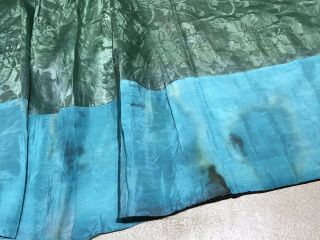 Antique Chinese Hand Embroidered Skirt Apron Panel Damask Silk Forbidden Stitch 12