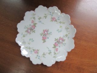 Antique Rosenthal R.  C.  Malmaison Bavaria Porcelain Scalloped Plate Roses 9 1/2 "