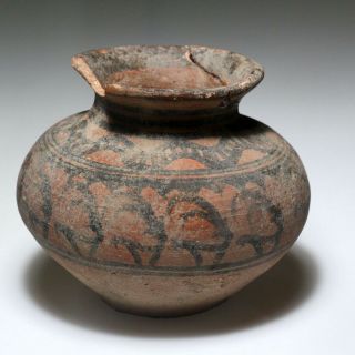Indus Valley Terracotta Pot Vessel,  Decorated,  Circa 1900 - 1000 Bc