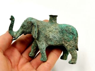 Rare Roman North Africa Ca.  200 Ad Bronze Storage Vessel Shaped As Elephant R660