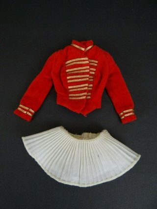 Vintage Barbie Red Velvet Drum Majorette Jacket & White Skirt 1964 - 1965 0875