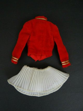 Vintage Barbie Red Velvet DRUM MAJORETTE Jacket & White Skirt 1964 - 1965 0875 2