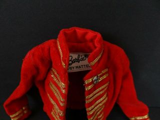 Vintage Barbie Red Velvet DRUM MAJORETTE Jacket & White Skirt 1964 - 1965 0875 3