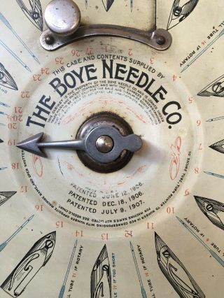 Antique Boye Needle Shuttle Bobbin Old General Store Display Cabinet Patent 1907 3