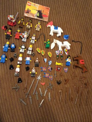 Lego Vintage Castle Knights,  Forestman,  Minifigures,  Horses,  Shields