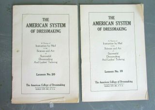 2 Vtg Antique 1910 The American System Of Dressmaking Sewing Edwardian Clothing