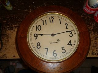 Antique - Seth Thomas - Oak - 17 " Wall - Gallery Clock - Ca.  1910 - To Restore - T694