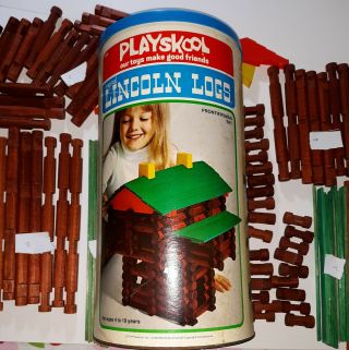Lincoln Logs Playschool Set 858 Vintage Tinbox