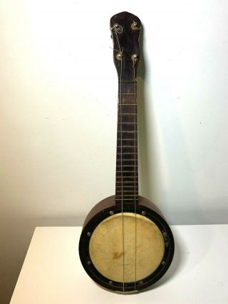 Vtg Antique Ukulele Banjo Uke Banjolele 1920 