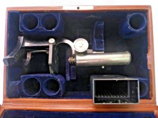 Bausch & Lomb Antique Small Traveling Microscope - Fitted Leather Case - Unique 6