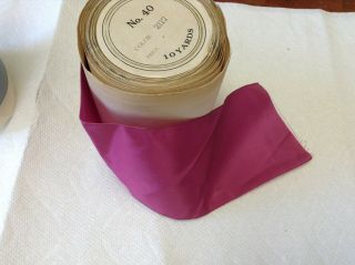 10 Yard Spool 3 " Hot Pink Rayon Taffeta Ribbon Trim Vtg Made In Usa