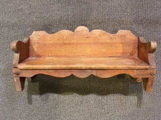 Antique Dollhouse Miniature Hand Crafted Wood Bench Made Germany