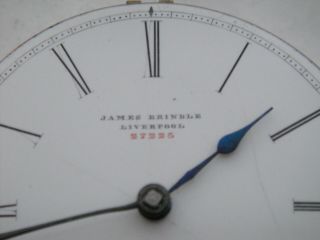 James Brindle Liverpool lever fusee movement 47mm wide dial sn27225 Ca 1820? 2