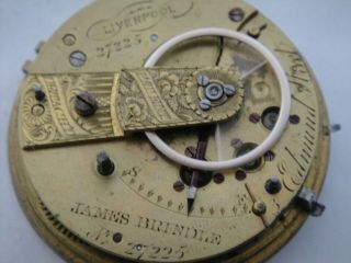 James Brindle Liverpool lever fusee movement 47mm wide dial sn27225 Ca 1820? 4