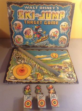 Vintage Antique Rare Early Walt Disney Ski Jump Target Game Arthur Dritz