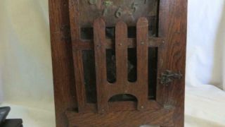 Antique Sessions Mission Arts & Crafts Clock - Dark Oak Case 2