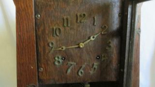 Antique Sessions Mission Arts & Crafts Clock - Dark Oak Case 4