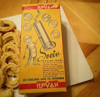 Antique Vtg European Kakesprut Cookie Press By Ilovan Decorator Spritz Norway
