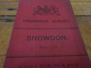 antique Edwardian ordnance survey map of Snowdon 2