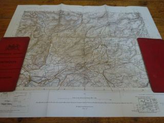 antique Edwardian ordnance survey map of Snowdon 3