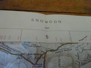 antique Edwardian ordnance survey map of Snowdon 4
