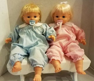 Vintage Interactive Irwin Twin Baby Dolls Boy & Girl Dolls - Adorable