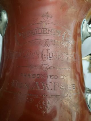 Gorham 1904 Brooklawn Country Club Silver And Copper Trophy Vase 6