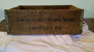 Rare Carbon Bottling Company Whs Lehighton Pa.  Wooden Crate Antique