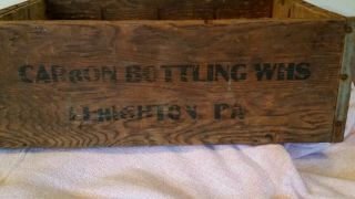 RARE Carbon Bottling Company WHS Lehighton Pa.  Wooden Crate Antique 3
