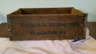 RARE Carbon Bottling Company WHS Lehighton Pa.  Wooden Crate Antique 5