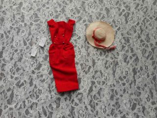 Vintage Barbie Red Sheath Sensation 1960s Dress Hat Gloves