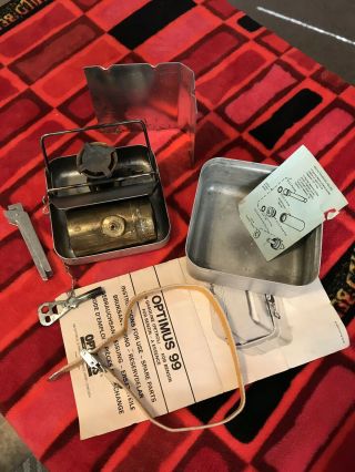 Vintage Optimus 99 Gas Camping/hiking Stove Made In Sweden