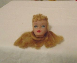 Vintage 1960 Blonde Ponytail Barbie Doll - - - Head Only - Slight Stain
