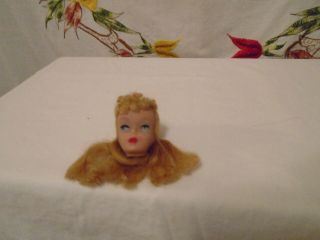 Vintage 1960 Blonde Ponytail Barbie Doll - - - head only - Slight stain 5