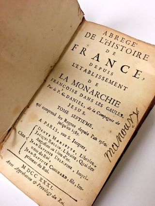 Antique 18th Century French Book Safe,   Abrege De L 